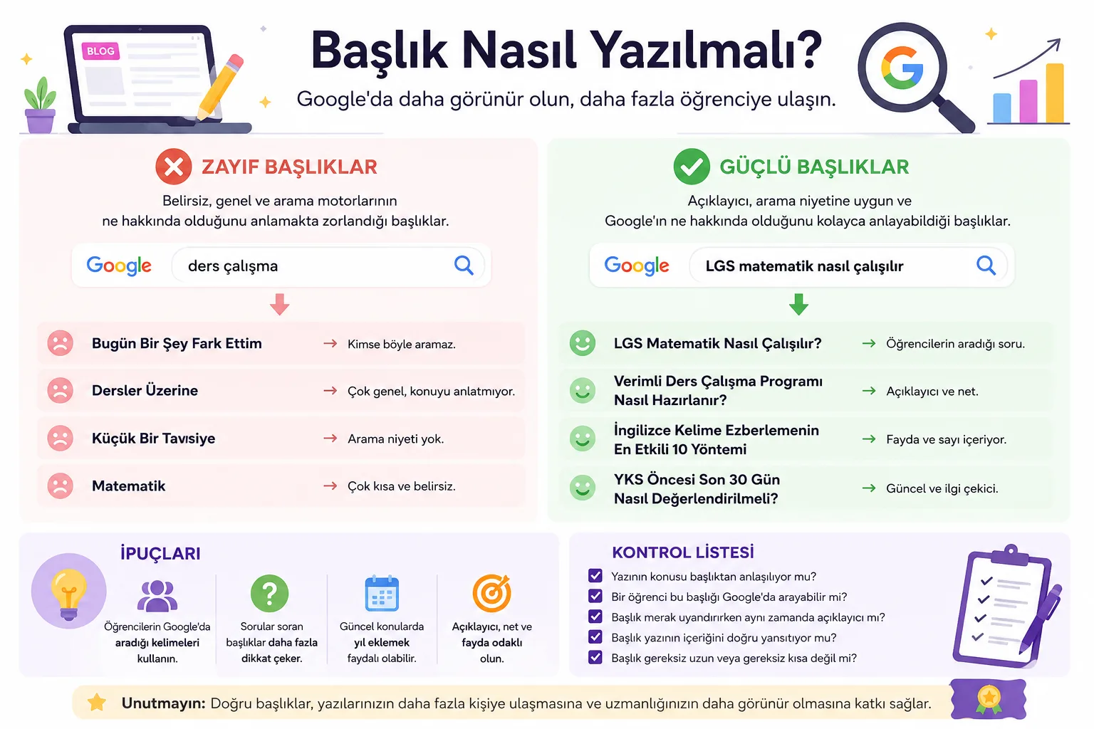 Başlık Nasıl Yazılmalı? Google'da Daha Fazla Kişiye Ulaşmanın En Kolay Yolu